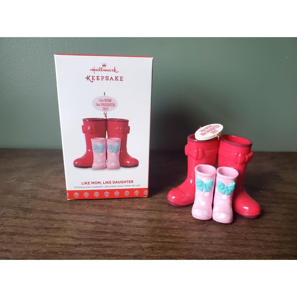2017 Hallmark Keepsake Ornament 'Like Mom, Like Daughter' Holiday Boots